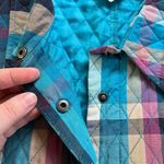 Company Collection Womens Quilted Plaid Vest Sleeveless Blue Pink Tan XL Photo 1