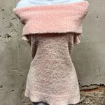 Derek Heart Light Baby Pink Eyelash Knit Off The Shoulder Fitted Sweater Large L Photo 0