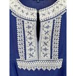 Madewell Top Womens Small Blue Embroidered Boho Festival Casual Oversized Photo 1