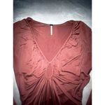 Young Fabulous and Broke YFB Annette Long Sleeve Deep V Fall Orange Thong Bodysuit Photo 2