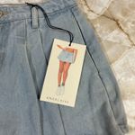 Angel Kiss Skort Pleated Denim Mini Skirt Shorts Raw Hem Light Wash Size 5/27 Photo 4
