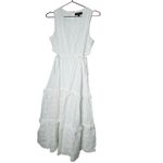 Slate + Willow White Lace Eyelet Sleeveless 100% Cotton Midi Dress Size Medium Photo 2
