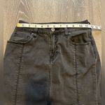 Pac Sun Black Charcoal Lightly Distressed Jean Denim Skirt Size 23 Stretch Photo 4