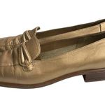 Etienne Aigner 90s Gold Leather Loafers Sz 7M Photo 1