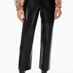 Wilfred Aritzia Sz 4 Black Melina Cropped Straight High Rise Vegan Leather Pants Photo 3