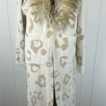 Donna Saylers Fabulous Furs NWT Long Cheetah Print Sweater w/ Faux Fur Collar M Tan Size M Photo 0