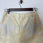 Nasty Gal NWT Faux Leather Star Shorts Beige High Rise Women's Size 2 Photo 6