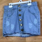 Ariene Size 40 Jeans Luxo Denim Skirt with Distressed Look Photo 0