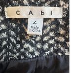 CAbi  Black White Tweed Knit‎ Moto Jacket Cropped Zip Blazer Career Size 4 Photo 3