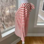 J.Crew  Orange and White Striped Bow Tie Back Cotton Long Sleeve Shirt Sz Small Photo 4