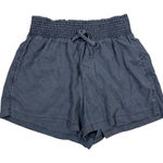 Abercrombie & Fitch Abercrombie Fitch L Gray Smocked High Rise Lyocell Shorts Soft Lounge Photo 0