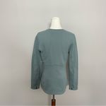 Athleta Moto Jacket Sweatshirt Knit Fleece Lined Zipper Pockets Minimalist Green Photo 9