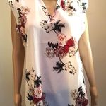 White Floral Print Blouse Size XXL Photo 0
