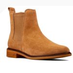  Clarksdale Arlo Dark Tan Suede Boots for Women Brown Ankle Booties 7M Photo 0