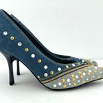 Jeffrey Campbell Blue Denim Gimme More Pointed Toe Stiletto Pumps Women's 8.5 Photo 2