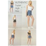 Simple Society NWT Super High Rise Color Block Button Fly Roll Cuff Shorts SZ- 26 Photo 3