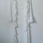 Lulus S Sun-Kissed Sweets White Ruffled Swim Cover-Up in White Photo 4