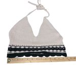 Sincerely Jules Women’s Bohemian Knit Crochet Halter Scalloped Hem Size Medium Black Photo 6