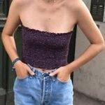 Brandy Melville Purple Floral Ruffle Smocked Cleo Tube Top Photo 0