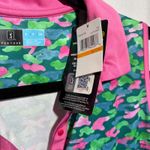 PGA Tour NWT  Golf Womens Tank Top Green Pink Camouflage Sleeveless Snap‎ S Polo Photo 3