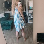 Nectar Clothing Boho Blue and White Cottagecore Leaf Tunic Dress Size XS Photo 2