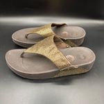 FitFlop  Womens Lulu Glitter Toe Post‎ Strap Leather Sandals Flip Gold Size 10 Photo 2