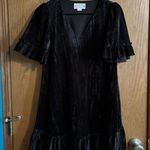 Black Crushed Velvet Dress Photo 0