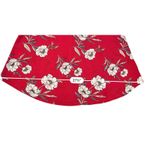 URBAN Romantics Red Floral Swing Blouse LARGE Keyhole Neck Ruffle Sleeves NWOT Photo 5