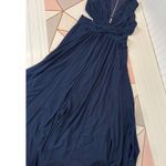 Lulus NWOT  Vivid Imagination Navy Blue Cutout Maxi Dress Bridesmaid Wedding Sz M Photo 2