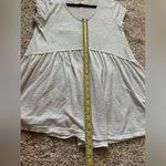 cupio  Women’s Grey Short Sleeve Striped Blouse Babydoll Top -Size Medium Photo 6