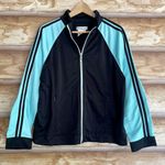 Coldwater Creek colorblock zip front performance wear track jacket large Photo 10