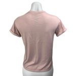 Bebe NEW  Women's Pink Rhinestone Logo V-neck Short Sleeve Tee T-shirt Top Size L Photo 1