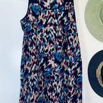 Cotton On Watercolor Print Lightweight Shift Silk Dressy Tank Slip Dress | L Photo 0
