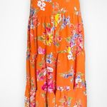 CHAPS  Orange Floral Tiered Flowy Maxi Skirt Small | NWOT Photo 3