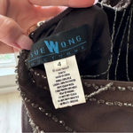 Sue Wong Vintage silk dress beaded Y2K embroidered 90s fairy nocturne chocolate Photo 2