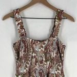 Aritzia Wilfred Chianti Jumpsuit Smocked Wide Leg Multicolor Paisley Print Crepe Photo 3