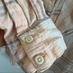 Free People  Cutie Oversized Cropped Plaid Shirt Boho XS Photo 7