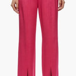 Alice + Olivia NWT Jody High Waisted Slit Front Satin Pants Size 6 Photo 0