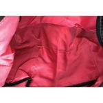 Tommy Hilfiger  Zip Top Black Vinyl Ivory Canvas Hobo Bag Purse w/ Front Pockets Photo 4