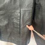 Jaclyn Smith Genuine Leather Blazer Jacket Black Button‎ Up Womens Large Photo 4