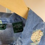lemon grass Vintage 90's Large  Pineapple Denim Button Up Shirt Photo 3