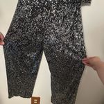 Bebe  Black Sequin Strapless Jumpsuit | NYE Party Glam | Size Medium Photo 5