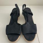 Chadwick's Chadwick’s‎ women’s black canvas sling back woven wedge chunky heels espadrilles Photo 1