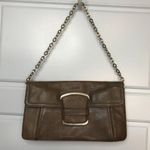 Banana Republic  Leather Shoulder Bag Clutch Purse Brown Gold Chain Magnetic Snap Photo 2