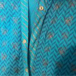 Avaasa Turquoise Button Front Midi Dress Size Small Blue Photo 3