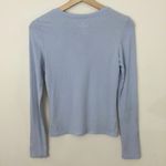 Hollister Light Baby Blue Ribbed Tight Embroidered Long Sleeve Top Photo 3