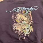 Ed Hardy NWT Y2K  Cropped Crewneck‎ Sweatshirt Navy Women's Small Photo 3
