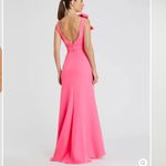 Mac Duggal  49454 Womens Pink SLEEVELESS V NECK BOW DETAIL MERMAID GOWN Photo 4