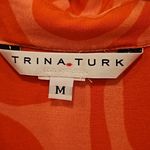 Trina Turk 💕💕 Long Sleeve Jersey Knit Shirt Dress Orange and Pink Retro Print M Photo 7