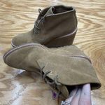 Coach New York Karson Wedge Boots Women's 6B Beige Suede Lace Up Ankle Booties Photo 5